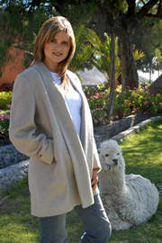 Mid Length Alpaca Coat with Shawl Collar for sale by Purely Alpaca