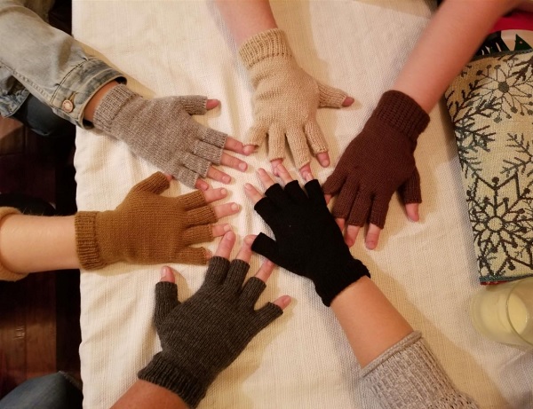 Solid Color Fingerless Alpaca Gloves for sale by Purely Alpaca