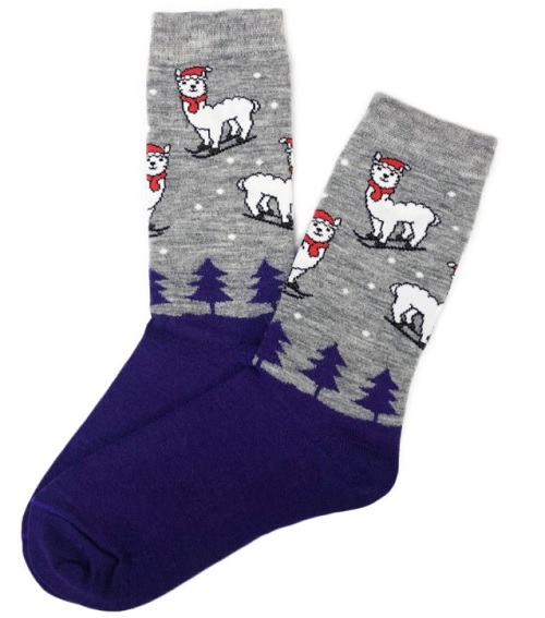 Alpaca Winter Wonderland Socks Alpaca Ski Sock