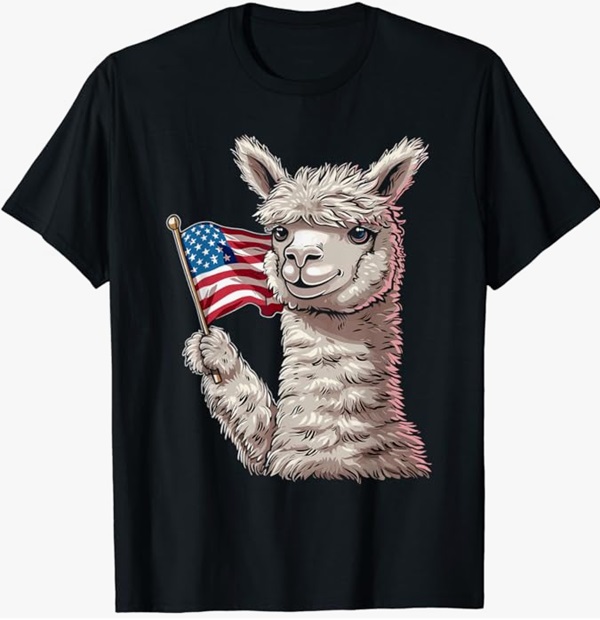Patriotic American Alpaca T-Shirt